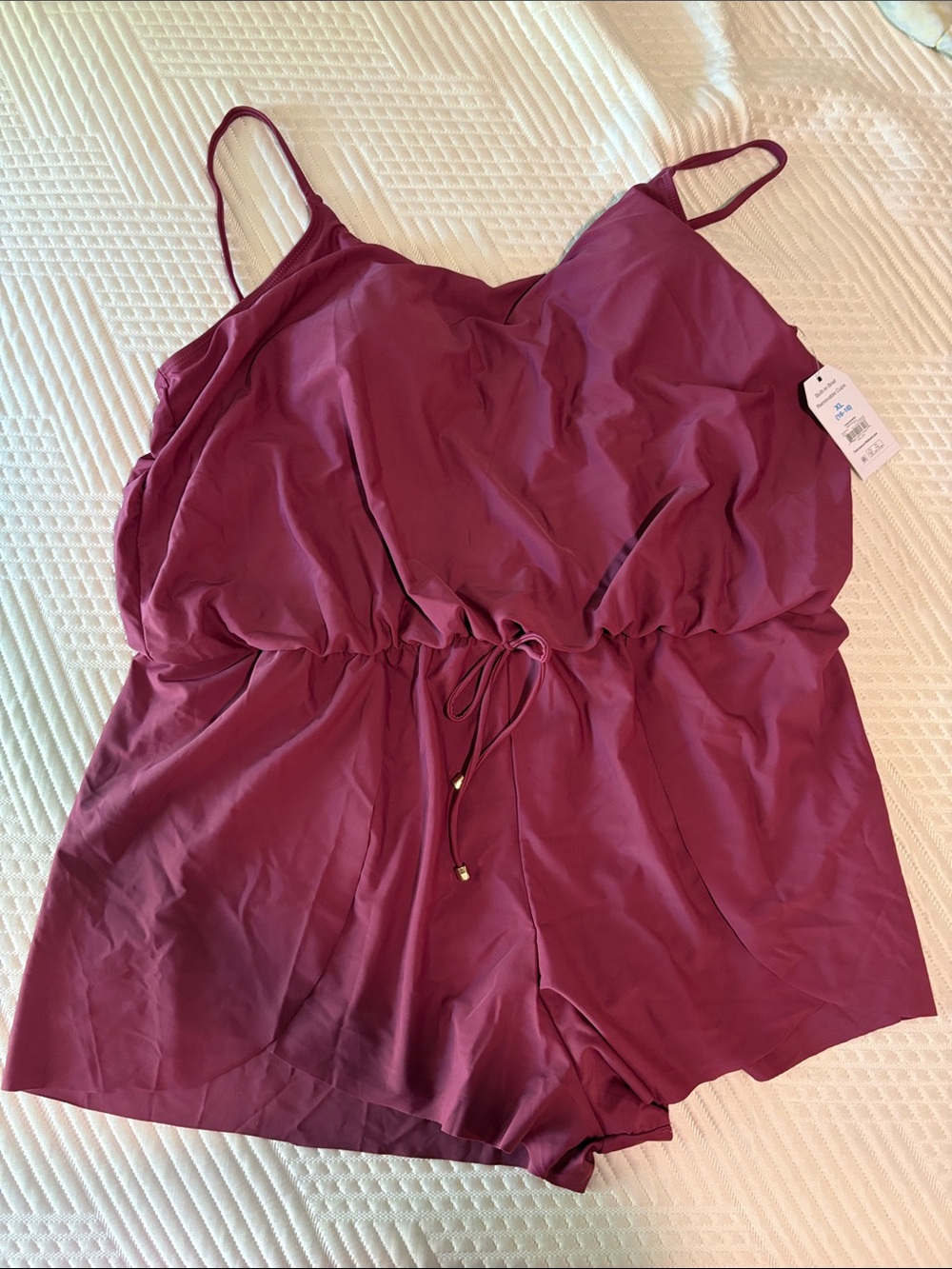 Time and Tru Wine Spaghetti-Strap Camisole Romper